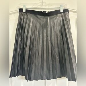 J Crew vegan leather pleated skirt
